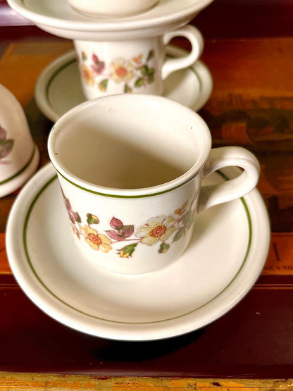 Autumn Leaves Floral Coffee Set, 7 Pieces, Made in England