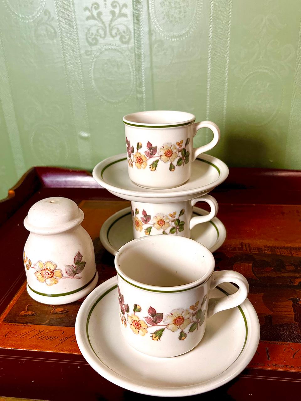 Autumn Leaves Floral Coffee Set, 7 Pieces, Made in England