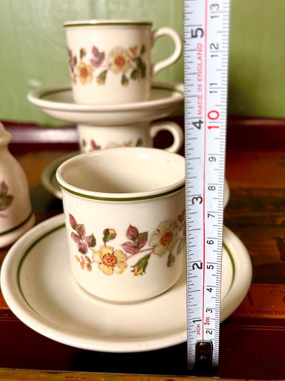 Autumn Leaves Floral Coffee Set, 7 Pieces, Made in England