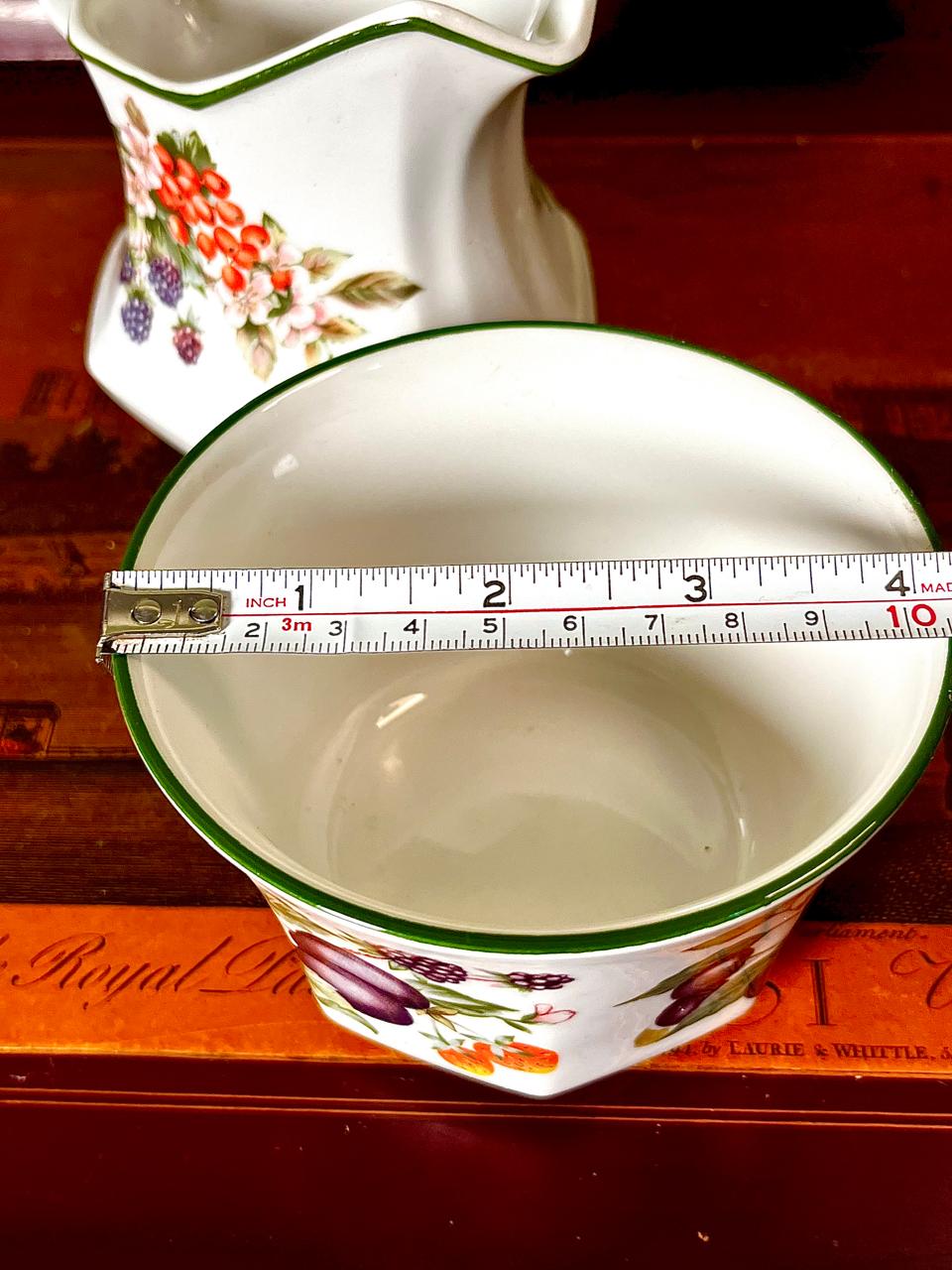 Vintage Fruit Design Jug & Bowl Set, 2 Pieces