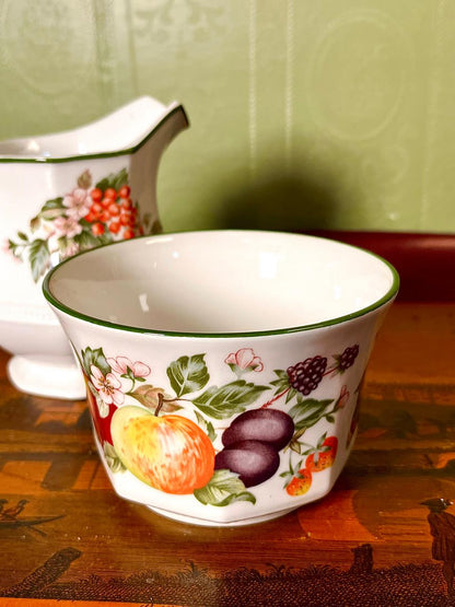 Vintage Fruit Design Jug & Bowl Set, 2 Pieces