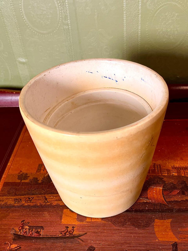 Vintage Cream Ceramic Planter Pot, 5.5 Inch