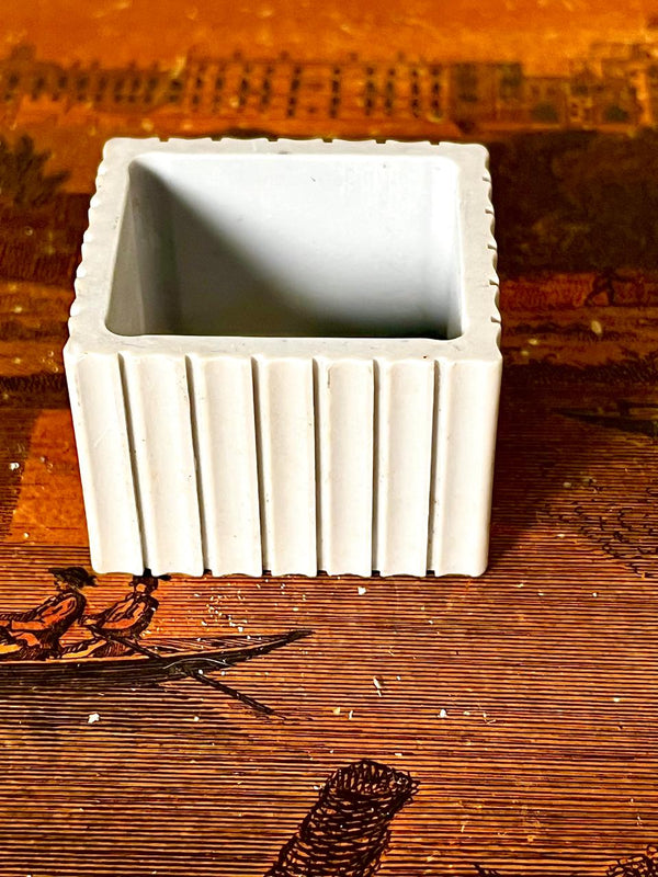 White Ribbed Mini Planter Pot Approx. 2 Inch