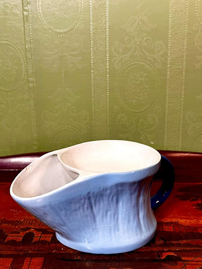 Blue & White Divided Serving Dish with Handle Approx. 5 Inch