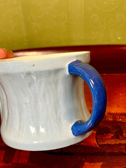 Blue & White Divided Serving Dish with Handle Approx. 5 Inch
