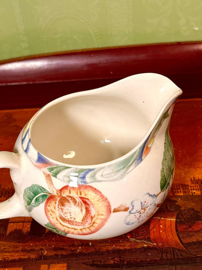 Vintage Floral Ceramic Gravy Boat Sauce Jug Approx. 6 Inch