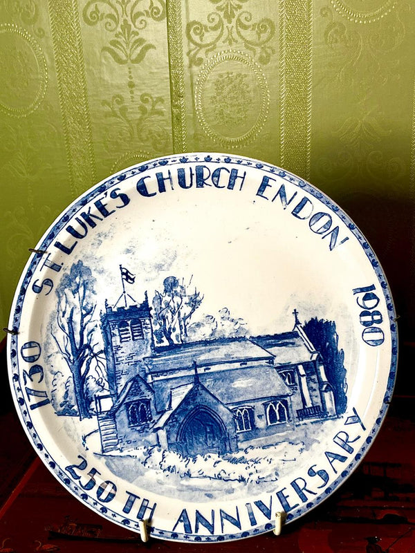 Vintage Ultraline St Luke’s Church Endon 250th Anniversary 1730–1980 Plate England