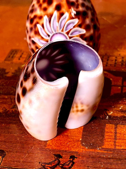 Vintage Floral Ceramic Vases Brown & Cream 2-Piece Set Approx. 2"