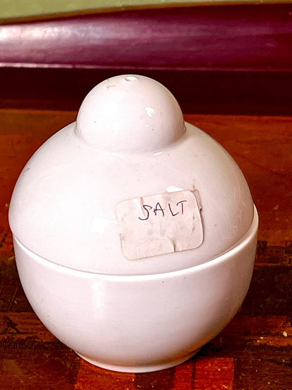 Vintage Ceramic Salt Jar with Lid Made in England 11 cm