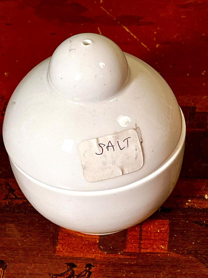 Vintage Ceramic Salt Jar with Lid Made in England 11 cm
