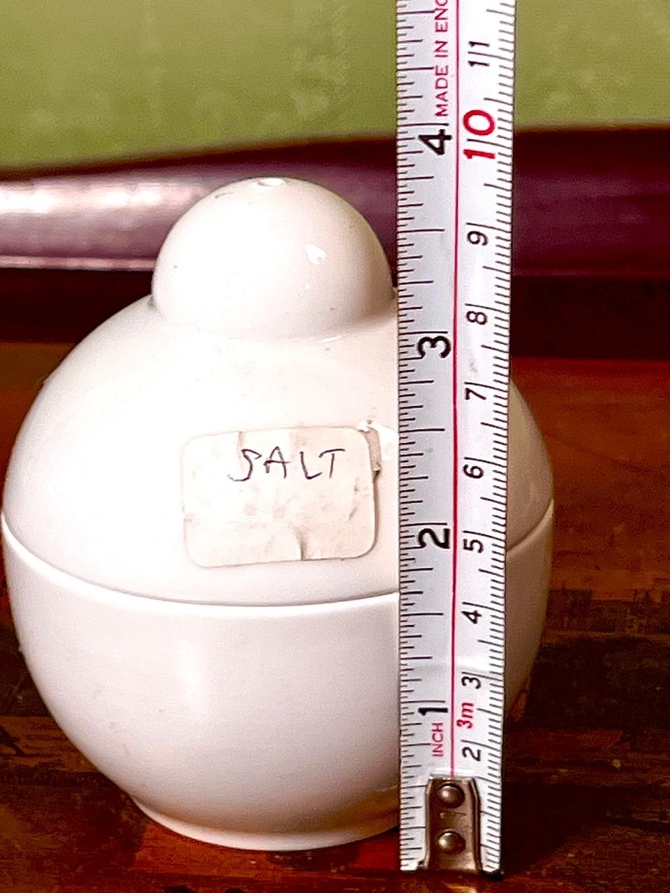 Vintage Ceramic Salt Jar with Lid Made in England 11 cm