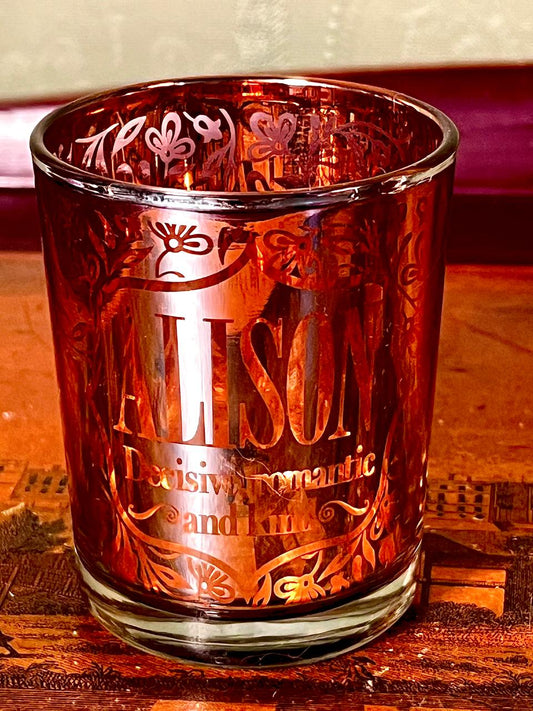 Vintage Amber Crystal Tumbler with Gold Decoration 9 cm