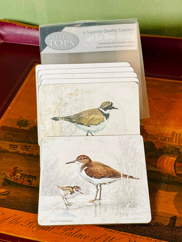 Vintage British Bird coasters Set of 6 Approx. 4.5 Inch