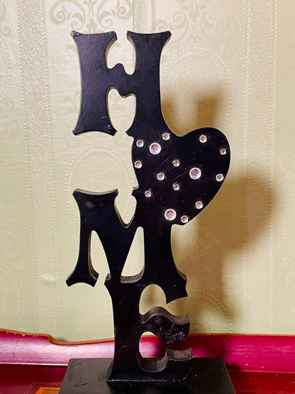 Black LOVE Heart Decorative Tabletop Ornament Approx. 11 Inch