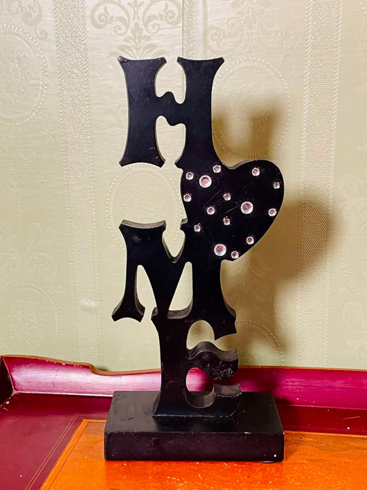 Black LOVE Heart Decorative Tabletop Ornament Approx. 11 Inch