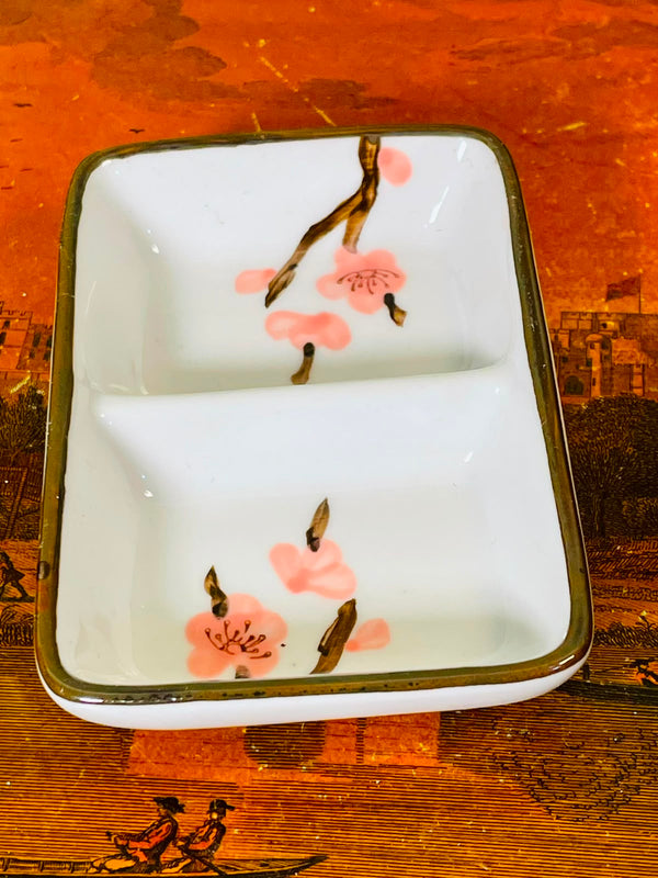 Pink Floral Divided Serving Dish 11.5cm