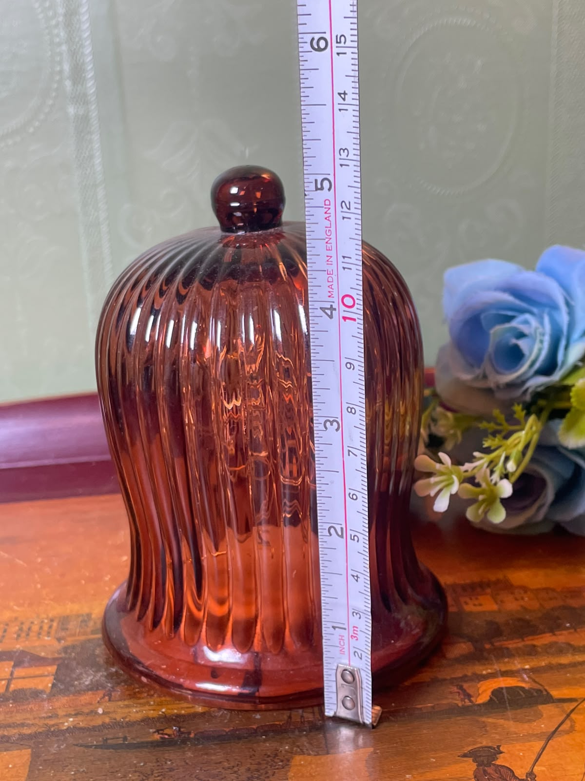 IKEA Stråla Red Ribbed Crystal LED Decorative Light 13 cm