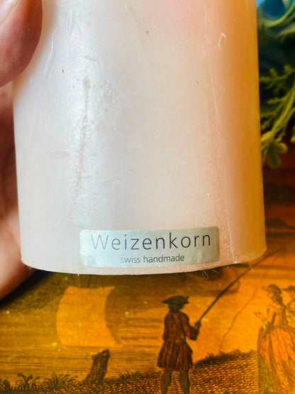 Weizenkorn Swiss Handmade Pale Pink Pillar Candle 10 cm