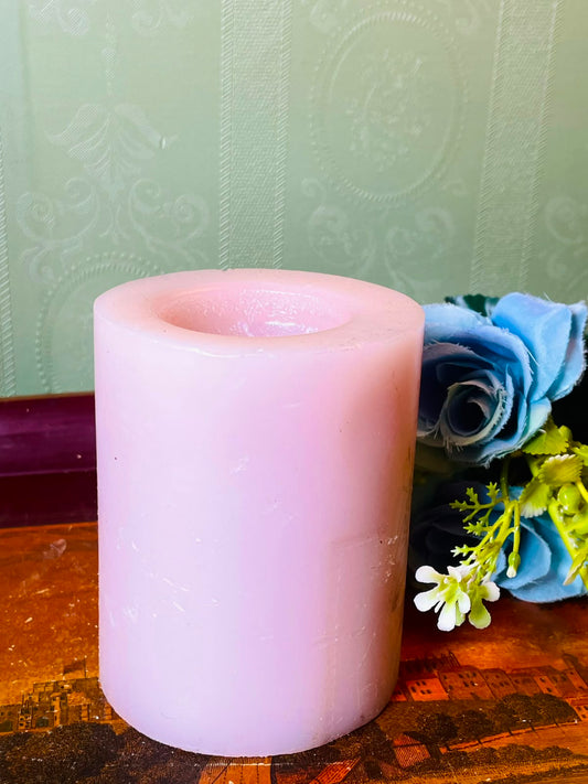 Weizenkorn Swiss Handmade Pale Pink Pillar Candle 10 cm