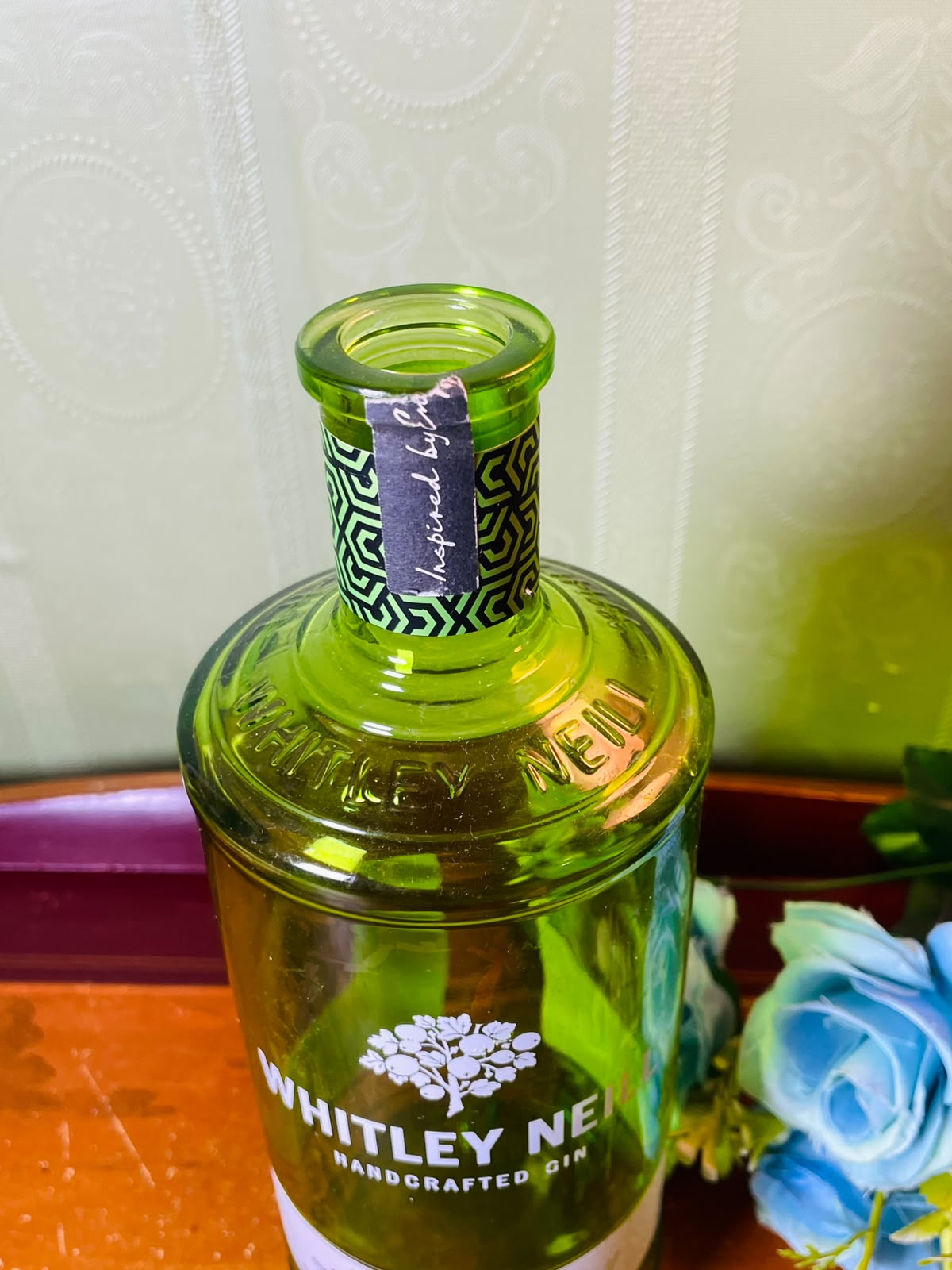 Whitley Neill Gooseberry Gin Green Glass Decorative Bottle 22 cm