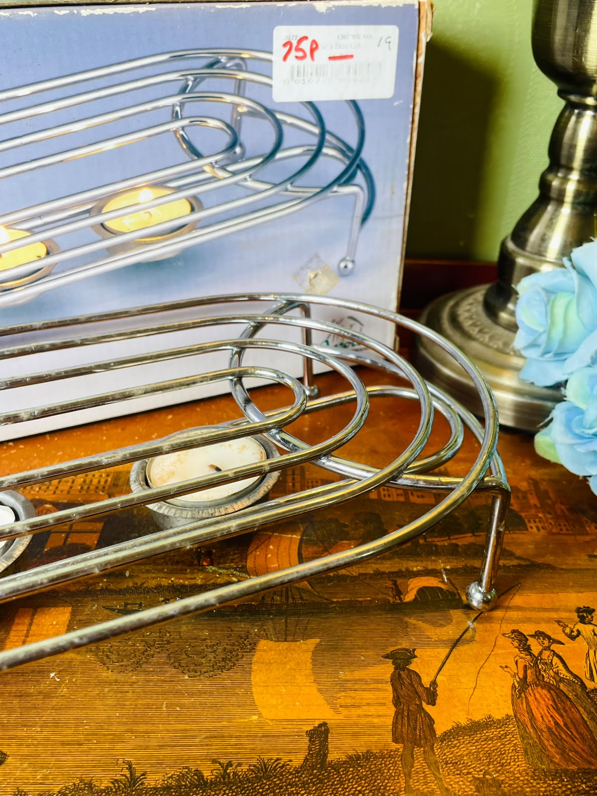 Apollo Chrome Dual Tealight Food Warmer 30 cm