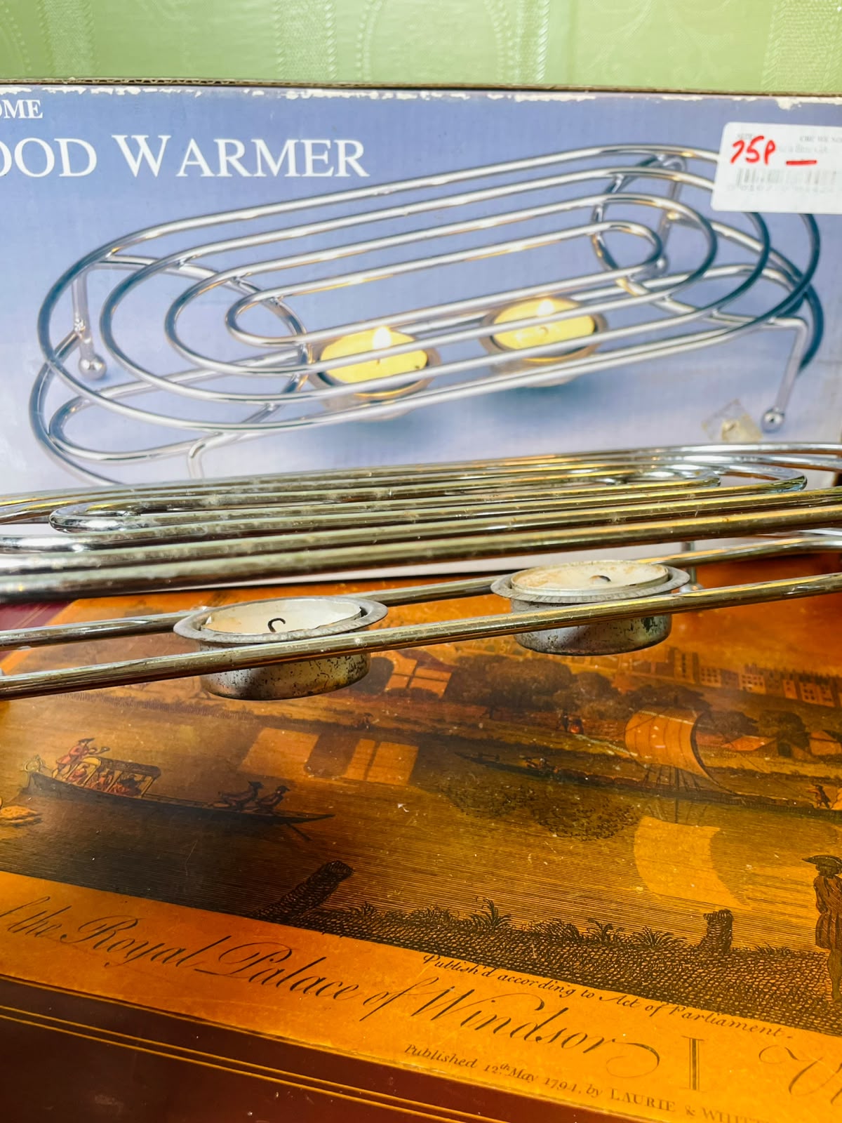 Apollo Chrome Dual Tealight Food Warmer 30 cm