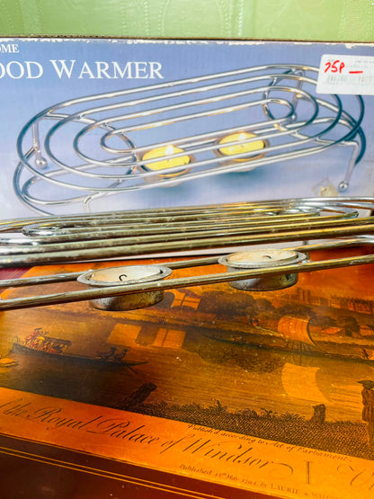 Apollo Chrome Dual Tealight Food Warmer 30 cm
