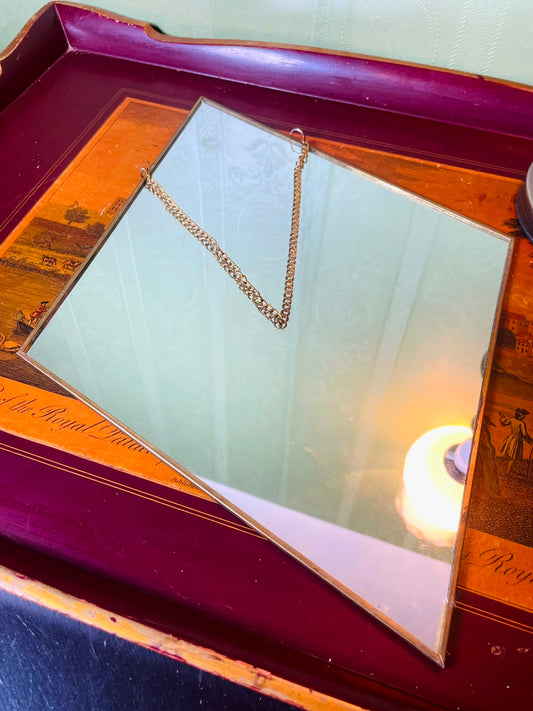 Vintage Framed Wall Mirror with Decorative Wooden Frame