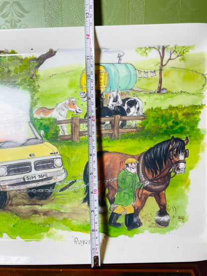 Vintage Country Farm Scene Serving Tray 46 x 31 cm