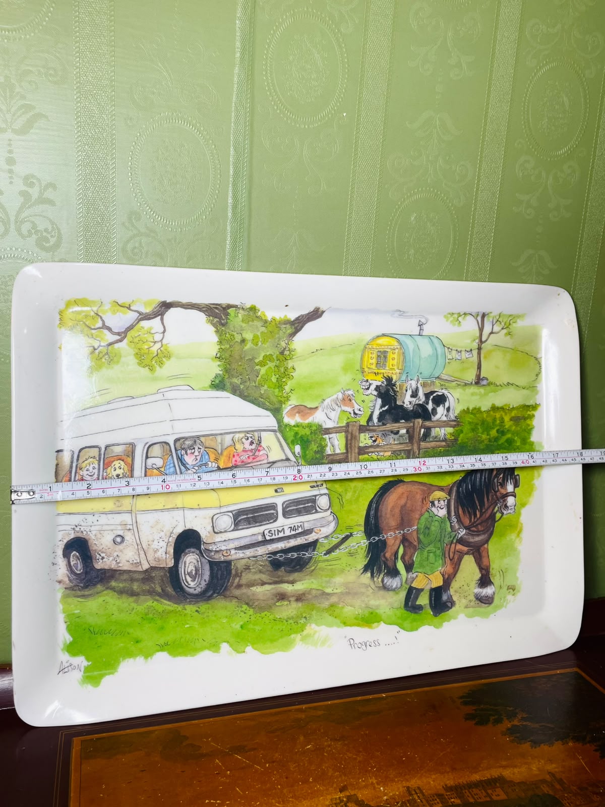 Vintage Country Farm Scene Serving Tray 46 x 31 cm