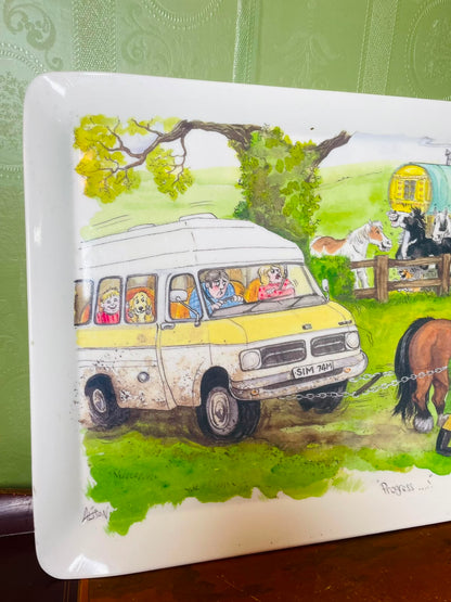 Vintage Country Farm Scene Serving Tray 46 x 31 cm