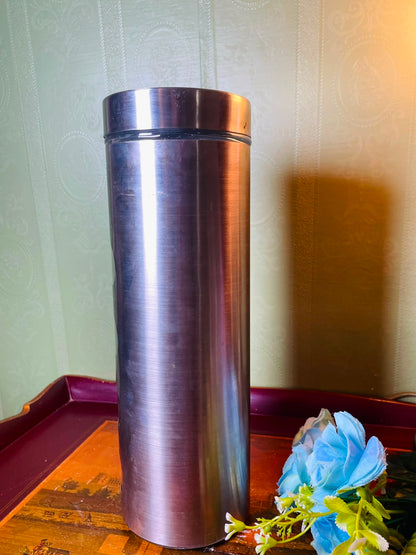 Vintage Stainless Steel Storage Canister with Windows 29 cm