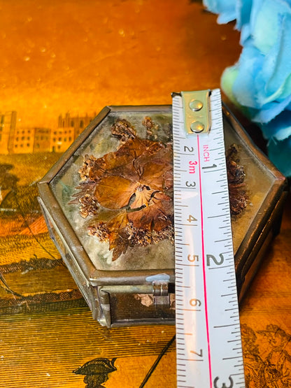 Vintage Hexagonal Floral Keepsake Box 15 cm
