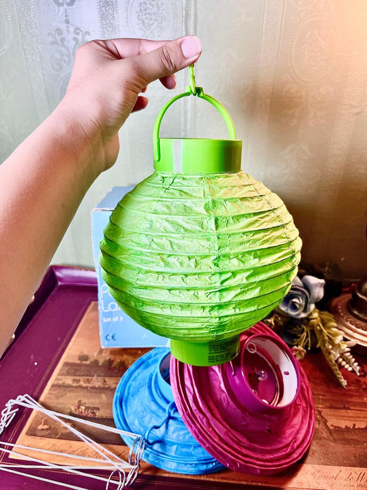Green Paper Lantern Decorative Hanging Light 15 cm
