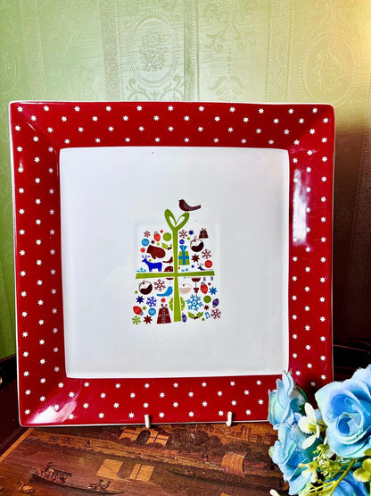 John Lewis Christmas Large Square Serving Platter 30 cm