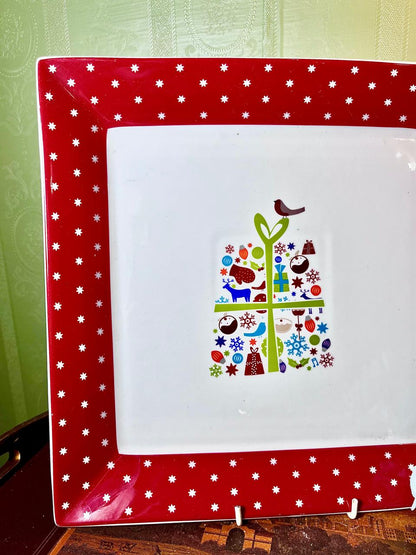 John Lewis Christmas Large Square Serving Platter 30 cm