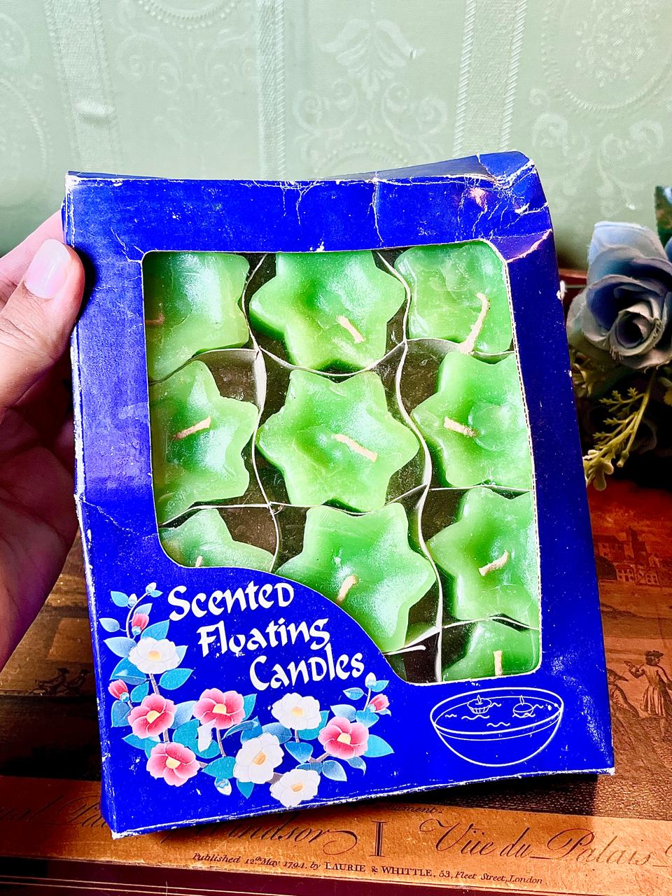 12-Piece Green Scented Flower Floating Candle Set