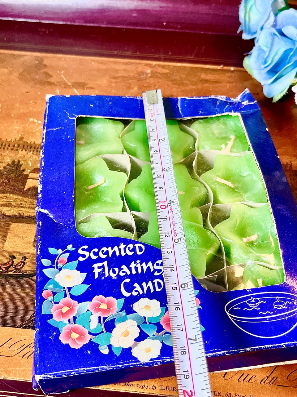 12-Piece Green Scented Flower Floating Candle Set