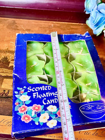 12-Piece Green Scented Flower Floating Candle Set