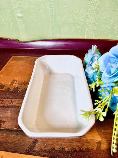 Vintage Floral Rectangular Serving Dish Pink Roses 7 Inch