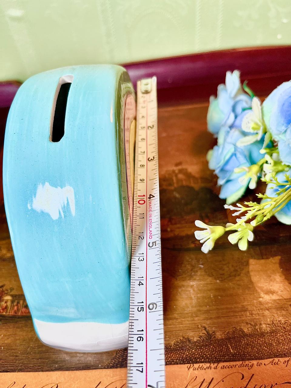 Rainbow Ceramic hand painted Money Bank Blue Multicolour 6.5 Inch