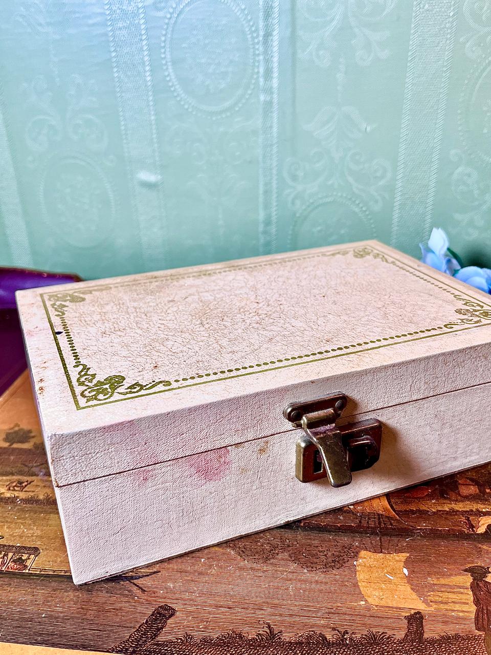 Decorative Wooden Box with Gold-Tone Border 9 Inch