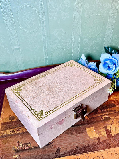 Decorative Wooden Box with Gold-Tone Border 9 Inch