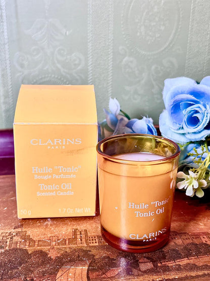 Clarins Paris Tonic Oil Amber Crystal Container 3.5 Inch