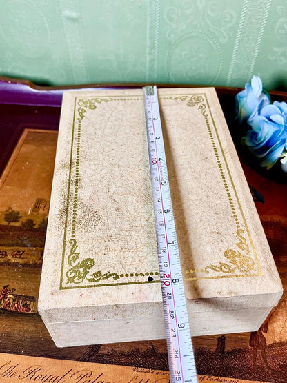 Decorative Wooden Box with Gold-Tone Border 9 Inch