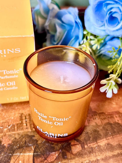 Clarins Paris Tonic Oil Amber Crystal Container 3.5 Inch