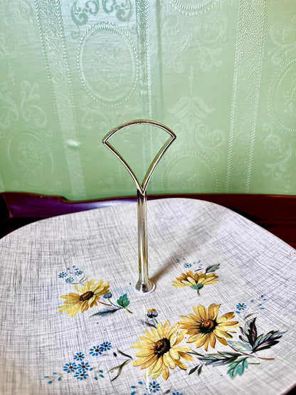 J&G Meakin Summertime Floral Pastry Platter with Handle 10 Inch
