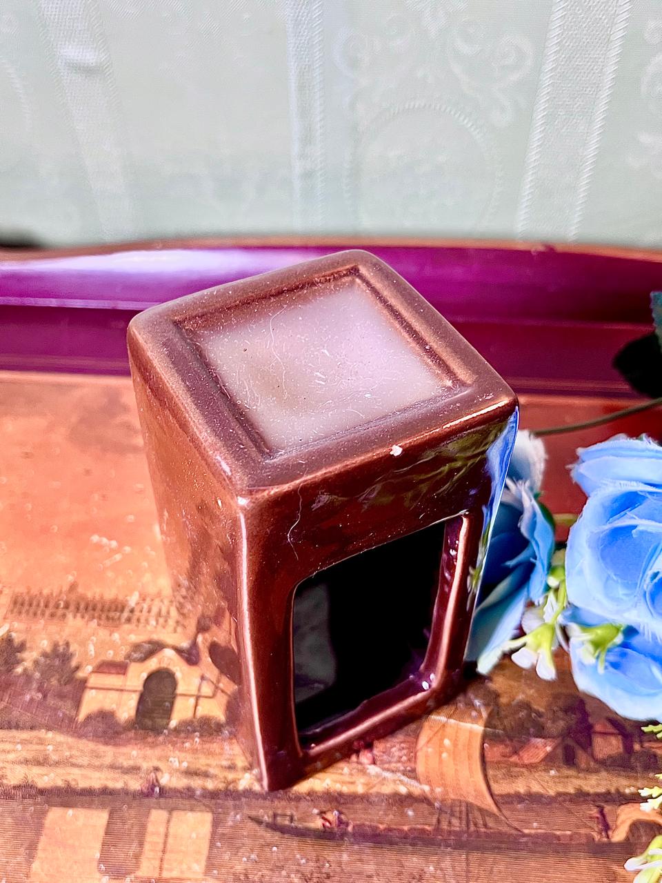 Brown Rectangular Open-Burner Decorative Holder 5 Inch