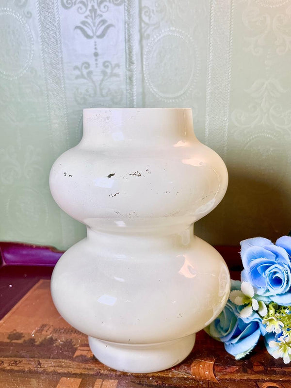 Vintage Cream Double Gourd Ceramic Vase 8 Inch