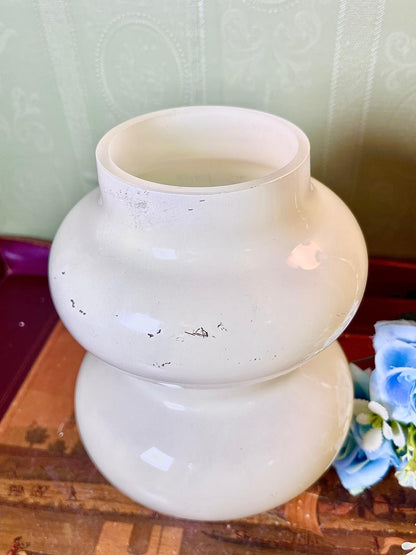 Vintage Cream Double Gourd Ceramic Vase 8 Inch